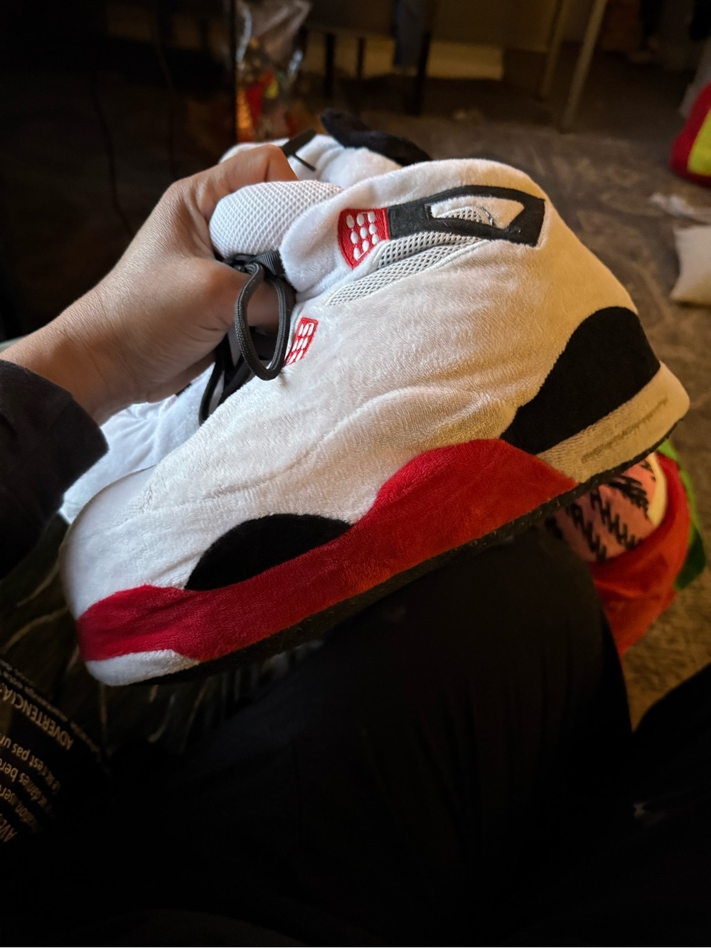 White and Red Retro Basketball Sneaker